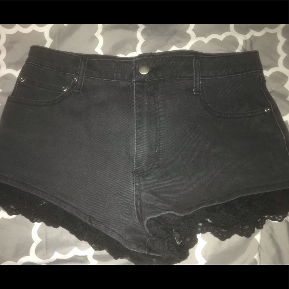 Black Forever 21 Shorts with Black Accent Lace